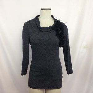 Anthropologie Delitta white and black knit top